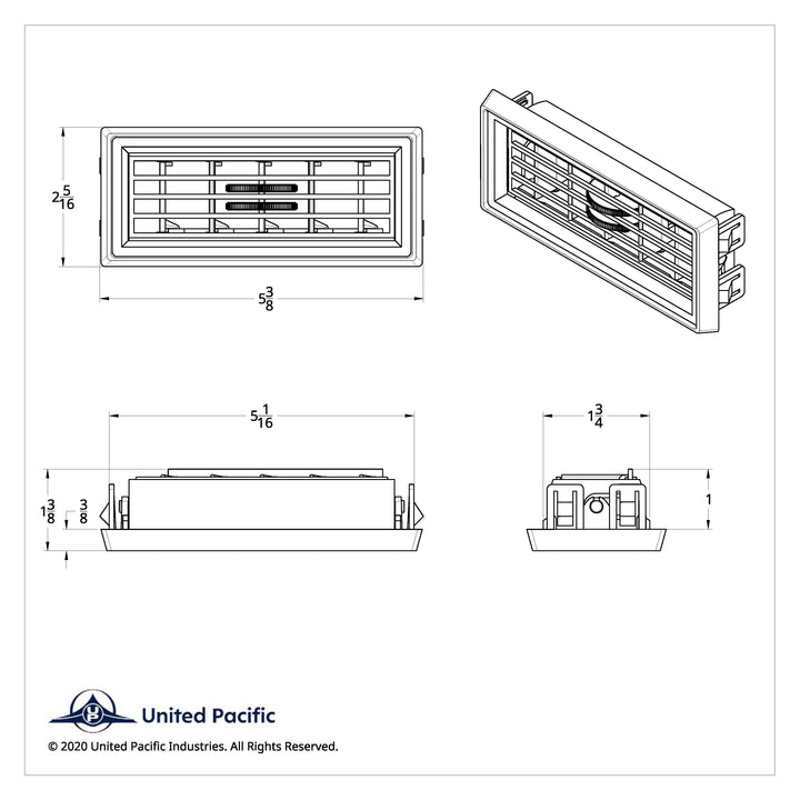 Chrome Plastic A/C Vent Vent For 1987-2000 Peterbilt
