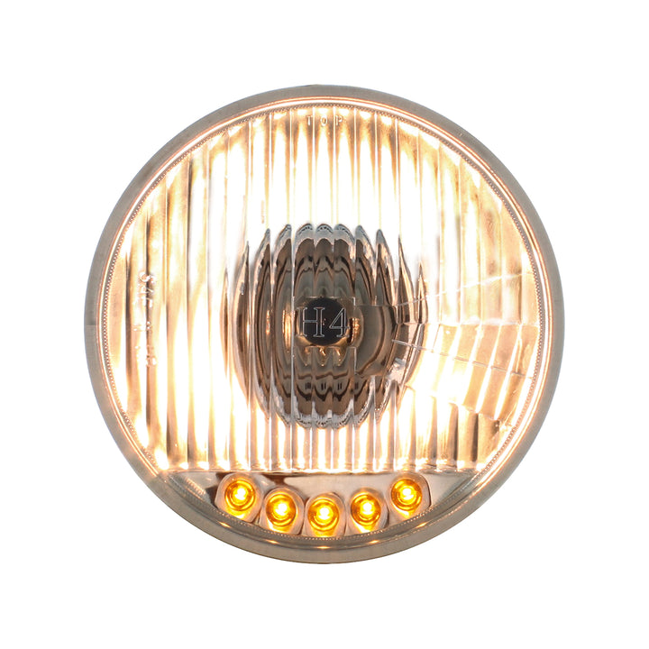 5-3/4" Crystal Halogen Headlight With 5 LED Position Lights
