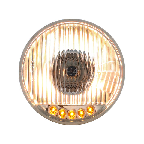 5-3/4" Crystal Halogen Headlight With 5 LED Position Lights