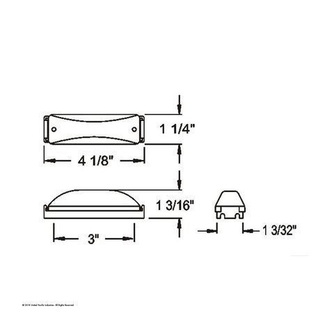 Rectangular Light Kit (Clearance/Marker) With Chrome Bracket - Red Lens