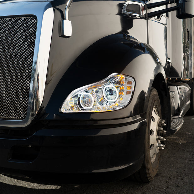 Chrome 10 LED Headlight for 2013-2021 Kenworth T680 - Passenger Side