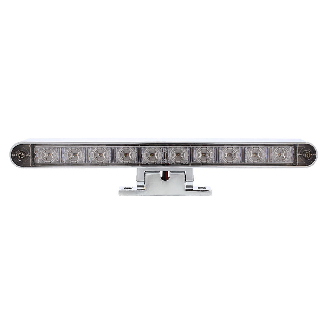 10 LED Dual Function 3rd Brake Light With Chrome Swivel Pedestal Base - Red LED/Clear Lens