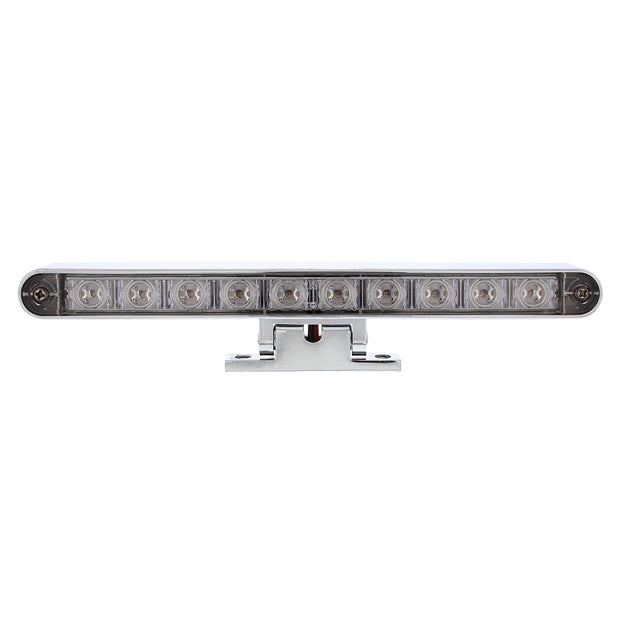 10 LED Dual Function 3rd Brake Light With Chrome Swivel Pedestal Base - Red LED/Clear Lens