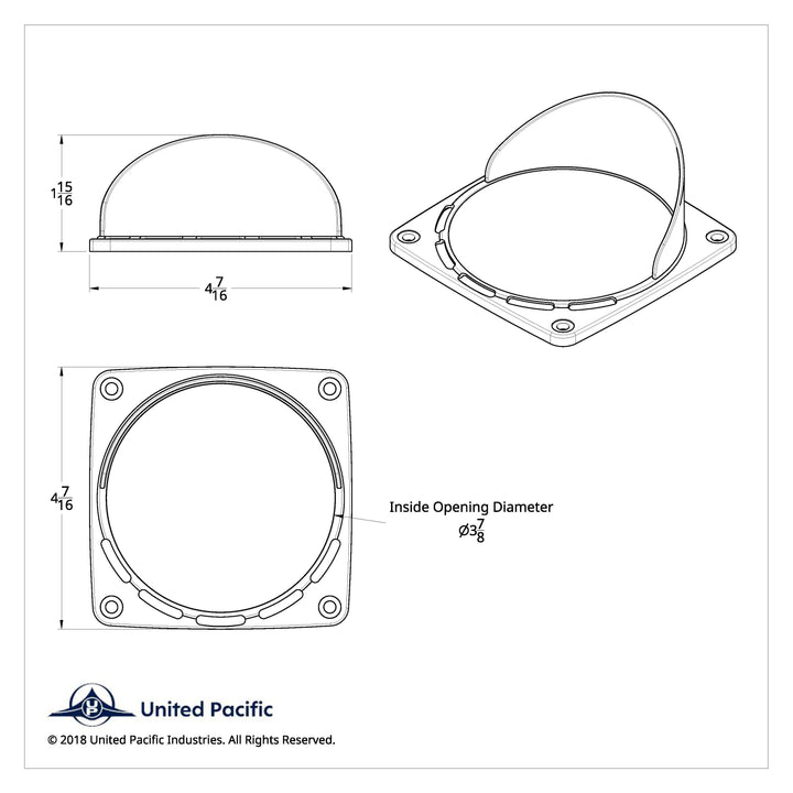 Square Turn Signal Light Bezel With Visor