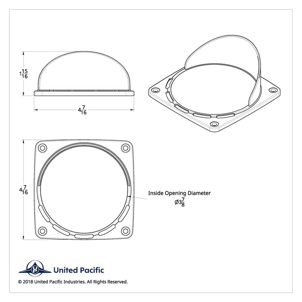 Square Turn Signal Light Bezel With Visor