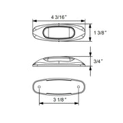 4-3/16" Wide 3 LED ViperEye Light (Clearance/Marker) - Amber LED/Amber Lens