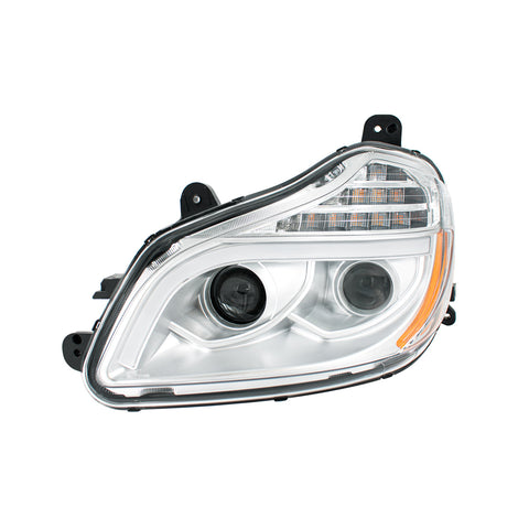 Chrome 8 LED Projection Headlight For 2013-2021 Kenworth T680-Driver