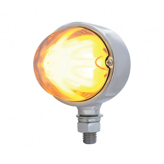 9 LED Dual Function GloLight Single Face Light - Amber LED/Clear Lens