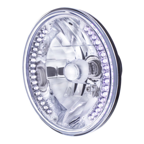 7" Crystal Headlight With 34 White LED Position Light
