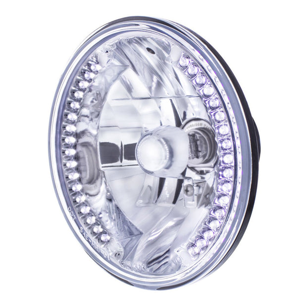 7" Crystal Headlight With 34 White LED Position Light