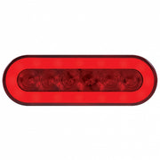 Stainless Top Mud Flap Bracket With 3X 22 LED 6" Oval GloLight & Visors - Red LED/Red Lens (Each)