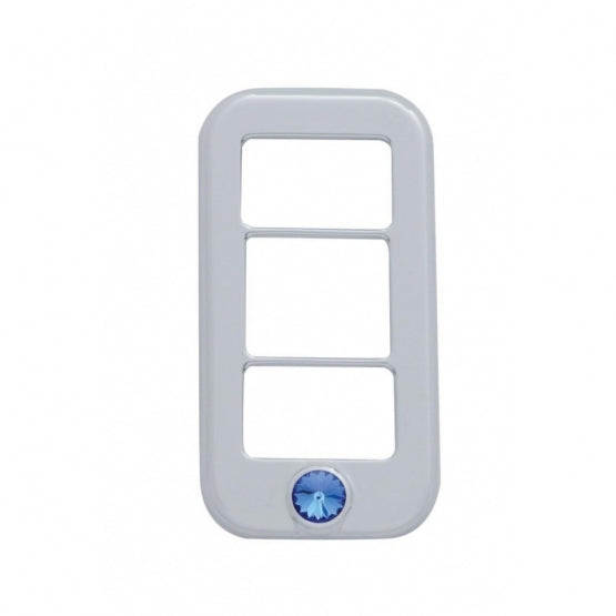 Rocker Switch Cover With 3 Openings & Blue Crystal For Freightliner (3-Pack)