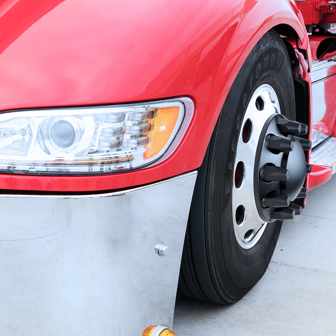 Dome Front Axle Cover With 33mm Standard Thread-On Nut Covers - Matte Black (Color Box)