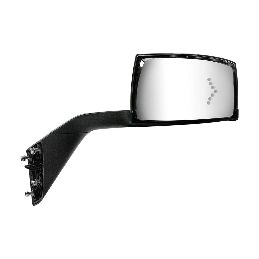 Hood Mirror Assembly W/LED Lights On Mirror Cover &amp; Glass For 2018-2024 Volvo VNL - Passenger