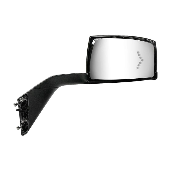 Hood Mirror Assembly W/LED Lights On Mirror Cover &amp; Glass For 2018-2024 Volvo VNL - Passenger