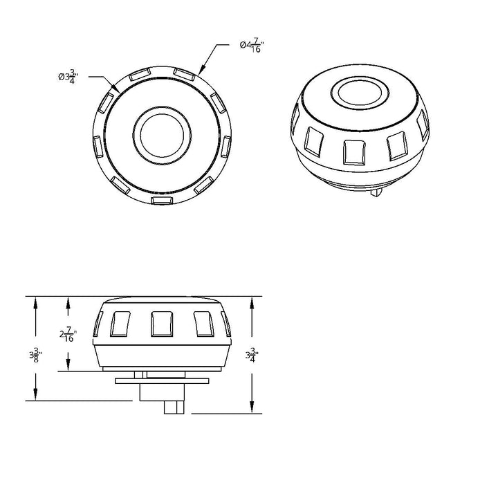 Chrome Steering Wheel Hub &amp; Horn Button Kit For Peterbilt (2006+) &amp; Kenworth (2003+) United Pacific 88259
