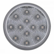 3-3/4" Bolt Pattern Chrome Spring Loaded Bar W/6X 12 Red LED 4" Refl. Lights & Visors -Clear Lens (Pair)