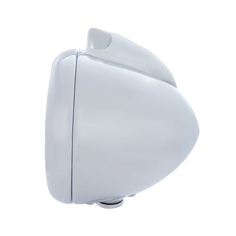 Stainless Steel Guide 682-C Headlight H4 With Amber LED & Original Style LED Signal - Clear Lens