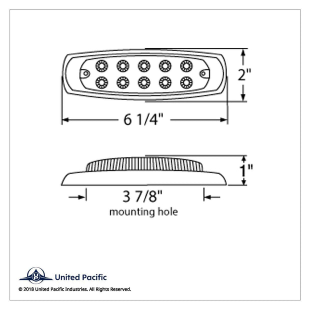 10 LED Reflector Rectangular Light (Clearance/Marker) - Amber LED/Amber Lens
