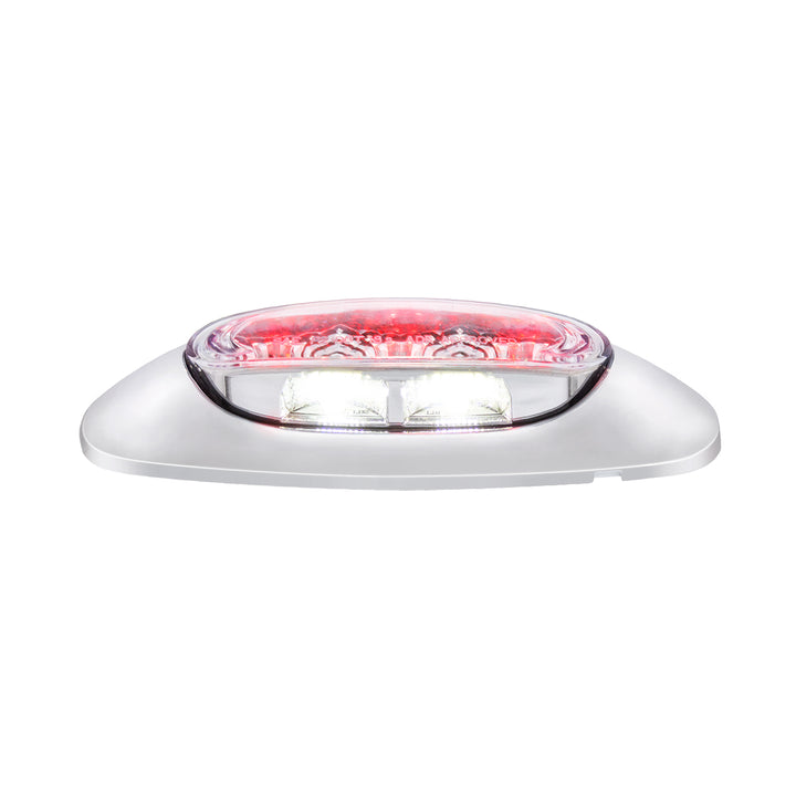 5 LED Reflector Light (Auxiliary/Utility) With Side Ditch Light -Red LED/Clear Lens (Card)