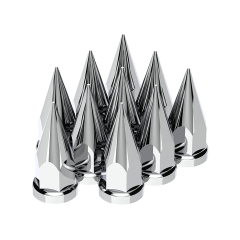 33mm x 4 7/8" Chrome Plastic Super Spike Nut Covers - Push-On (Box of 10)