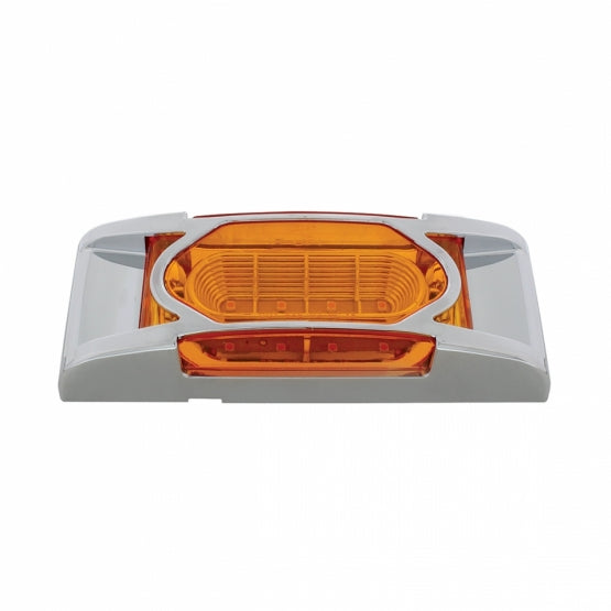 16 LED Reflector Light (Clearance/Marker) With Chrome Bezel - Amber LED/Amber Lens