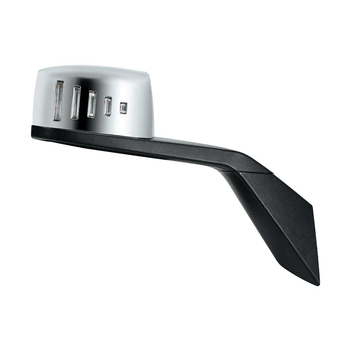 Hood Mirror Assembly W/LED Lights On Mirror Cover &amp; Glass For 2018-2024 Volvo VNL - Passenger
