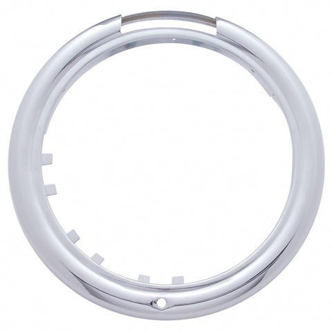 Stainless Steel Bullet Half Moon Headlight H4 With Amber LED & Signal - Amber Lens