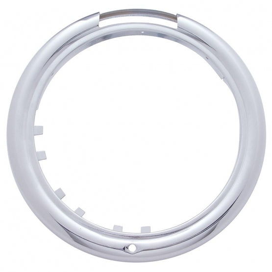Stainless Steel Bullet Half Moon Headlight H4 With Amber LED & Signal - Amber Lens