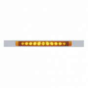 Chrome Top Mud Flap Plate With 11 LED 17" Light Bar - Amber LED/Amber Lens (Each)