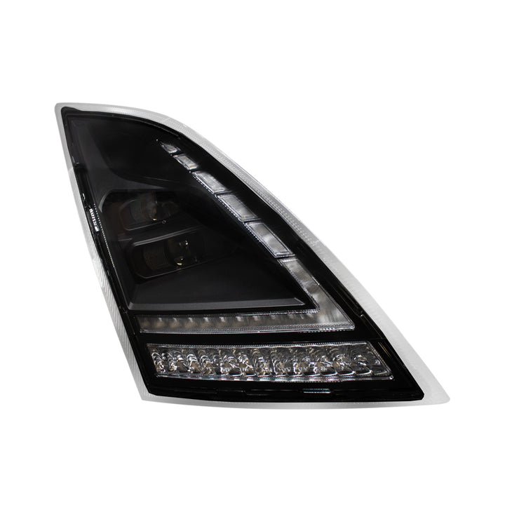 Blackout Full LED Headlight  With Switchable Sequential Turn Signal. 2018-2024 Volvo VNL-Passenger
