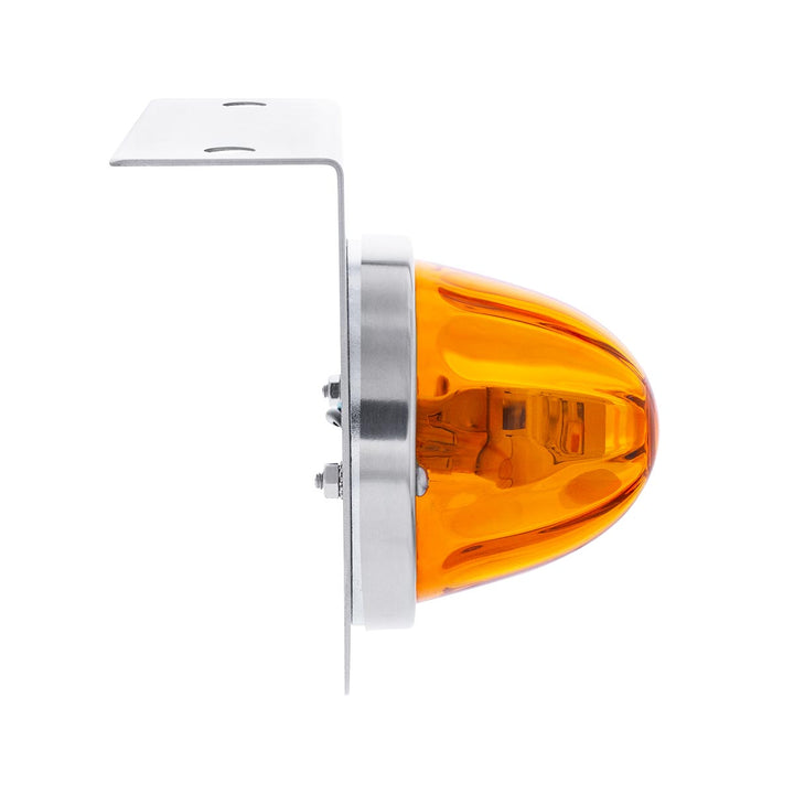 Star-Burst Glass Watermelon Light With Stainless Steel Light Bracket Kit-Amber LED/Amber Lens