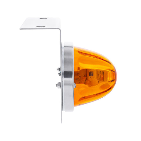 Star-Burst Glass Watermelon Light With Stainless Steel Light Bracket Kit-Amber LED/Amber Lens