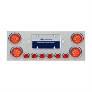 SS Rear Center Panel With 4X 7 LED 4" Reflector Lights & 6X 9 LED 2" Lights -Red LED & Lens