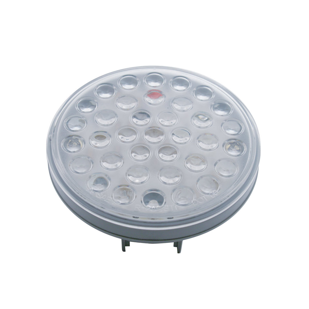 2" Bolt Pattern SS Spring Loaded Bar With 6X 36 LED 4" Lights &amp; Visors -Red LED/Clear Lens (Pair)