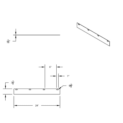 Aluminum Straight Conspicuity Reflector Top Flap Plate (Pair)