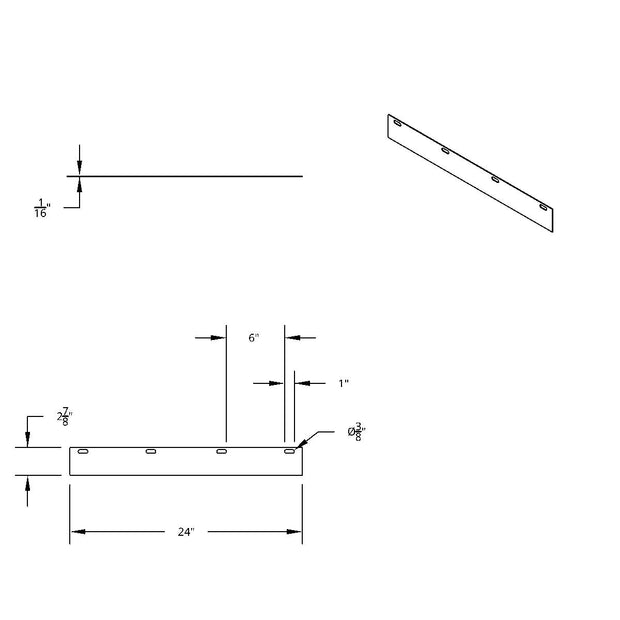 Aluminum Straight Conspicuity Reflector Top Flap Plate (Pair)
