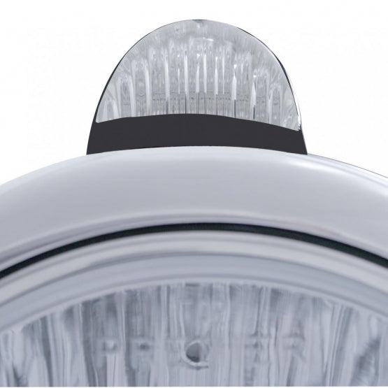 Black Guide 682-C Headlight H4 With White LED & LED Signal - Clear Lens