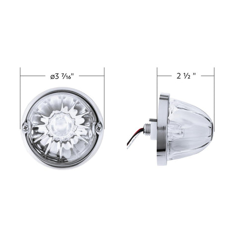 Glass Watermelon Light Kit With 2 LED Light-Amber LED/Clear Lens