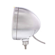 Stainless Steel Classic Headlight Crystal H4 Bulb & LED Turn Signal - Clear Lens