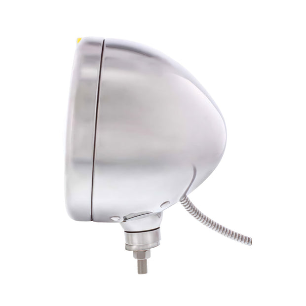 Stainless Steel Classic Headlight Crystal H4 Bulb & LED Turn Signal - Clear Lens