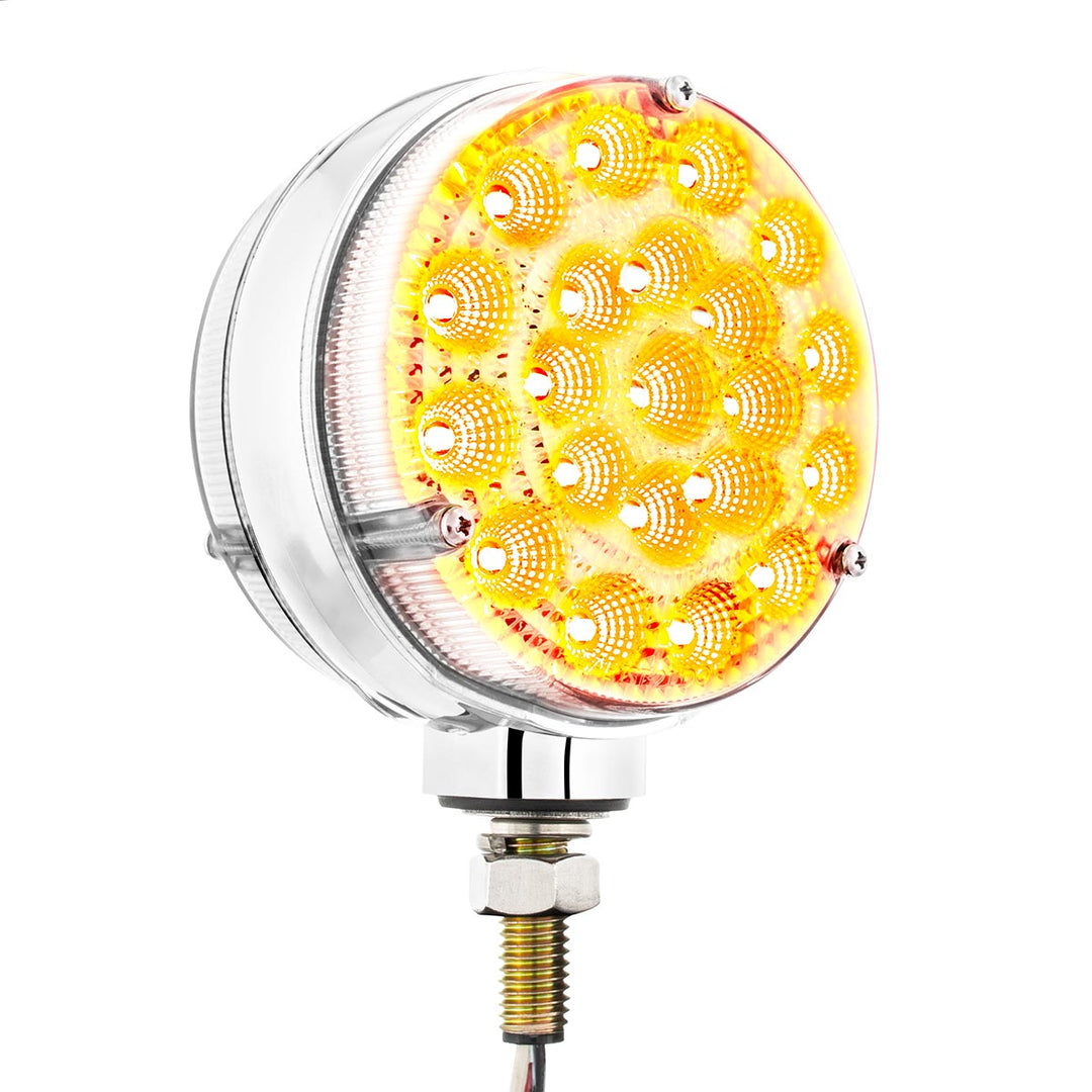 42 LED Reflector Double Face Competition Series Turn Signal Light-Amber &amp; Red LED/Clear Lens