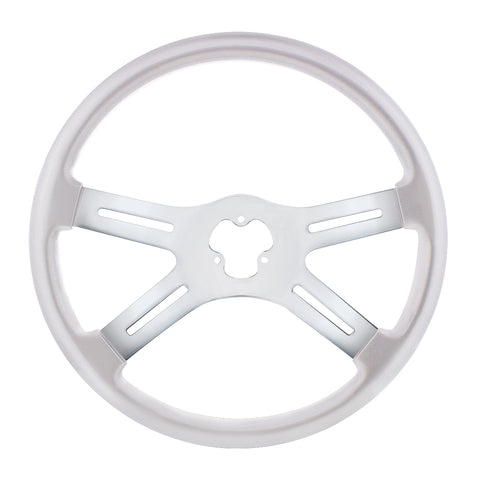 18" Vibrant Color 4 Spoke Steering Wheel - Liquid Silver