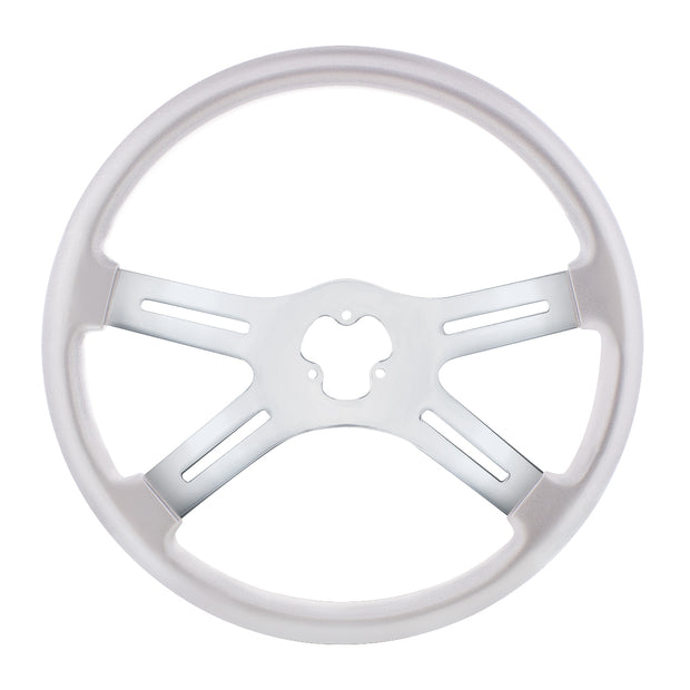18" Vibrant Color 4 Spoke Steering Wheel - Liquid Silver