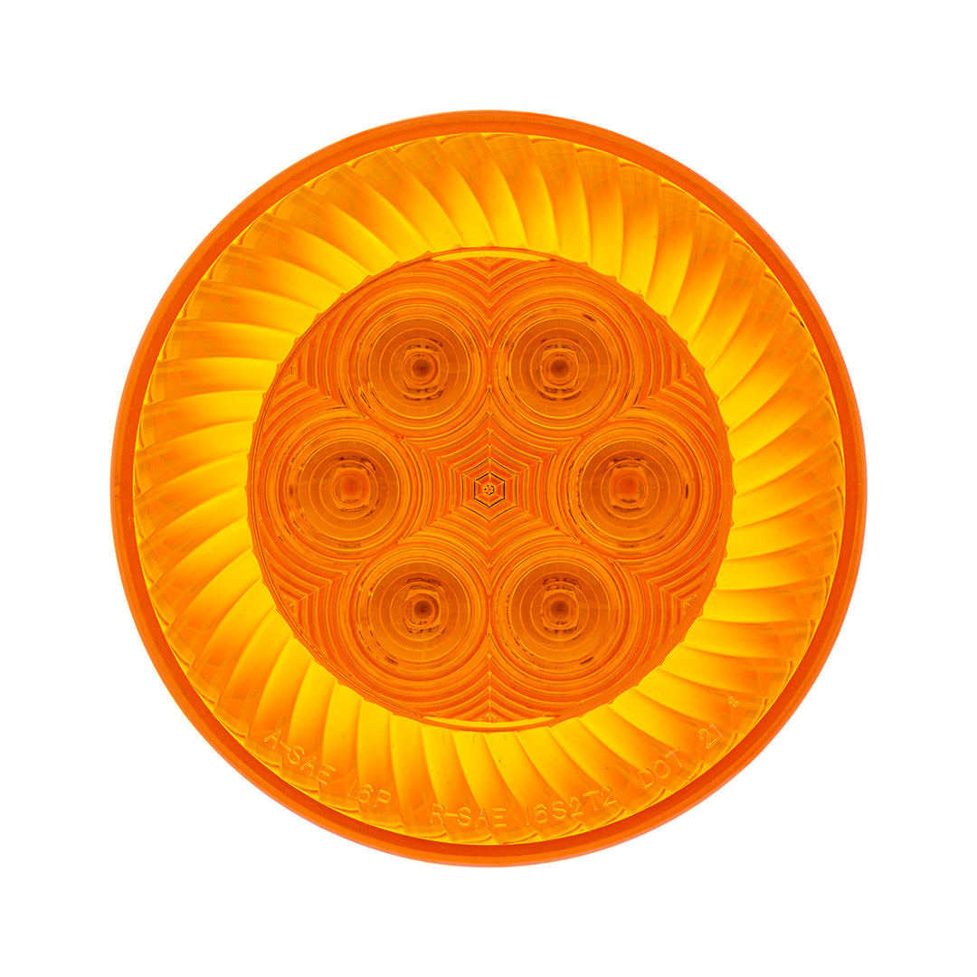 16 LED 4" Round Turbine Light (Turn Signal) - Amber LED/Amber Lens
