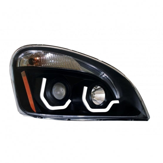 Blackout Projection Headlight With White LED Position Light For 2008-2017 Freightliner Cascadia - Passenger