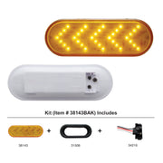 35 LED 6" Oval Sequential Turn Signal Light Kit - Amber LED/Amber Lens
