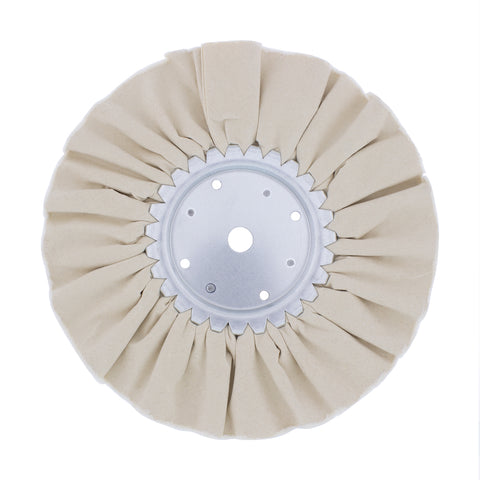 10" White Treated Airway Buff - 5/8" & 1/2" Arbor