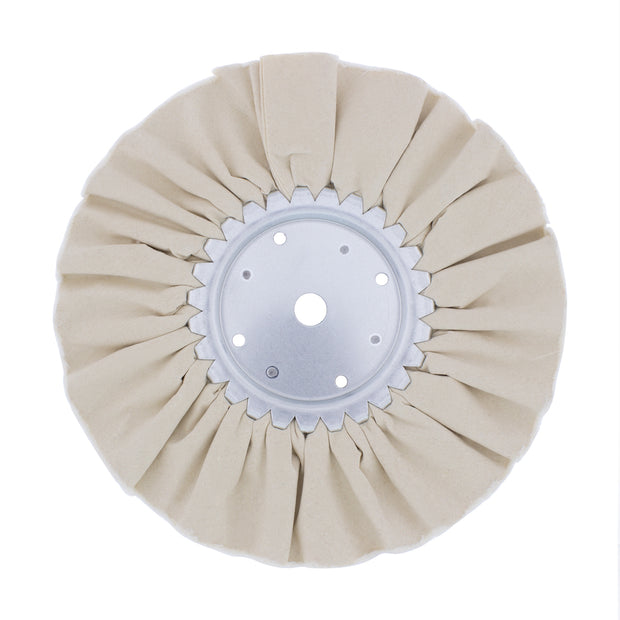 10" White Treated Airway Buff - 5/8" & 1/2" Arbor