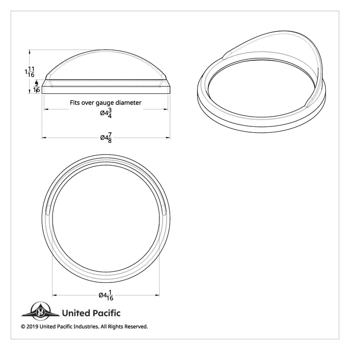 Speed/Tachometer Gauge Bezel With Visor For 1997-2010 Freightliner Century